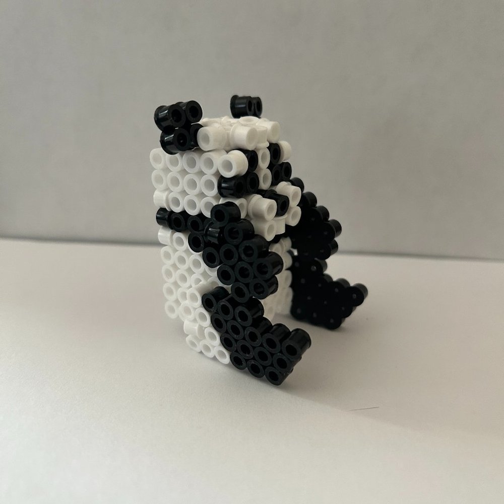 3D Perler Bead Figurine of a Panda